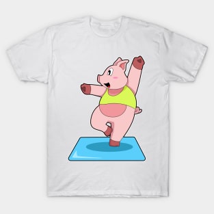 Pig at Yoga Fitness T-Shirt